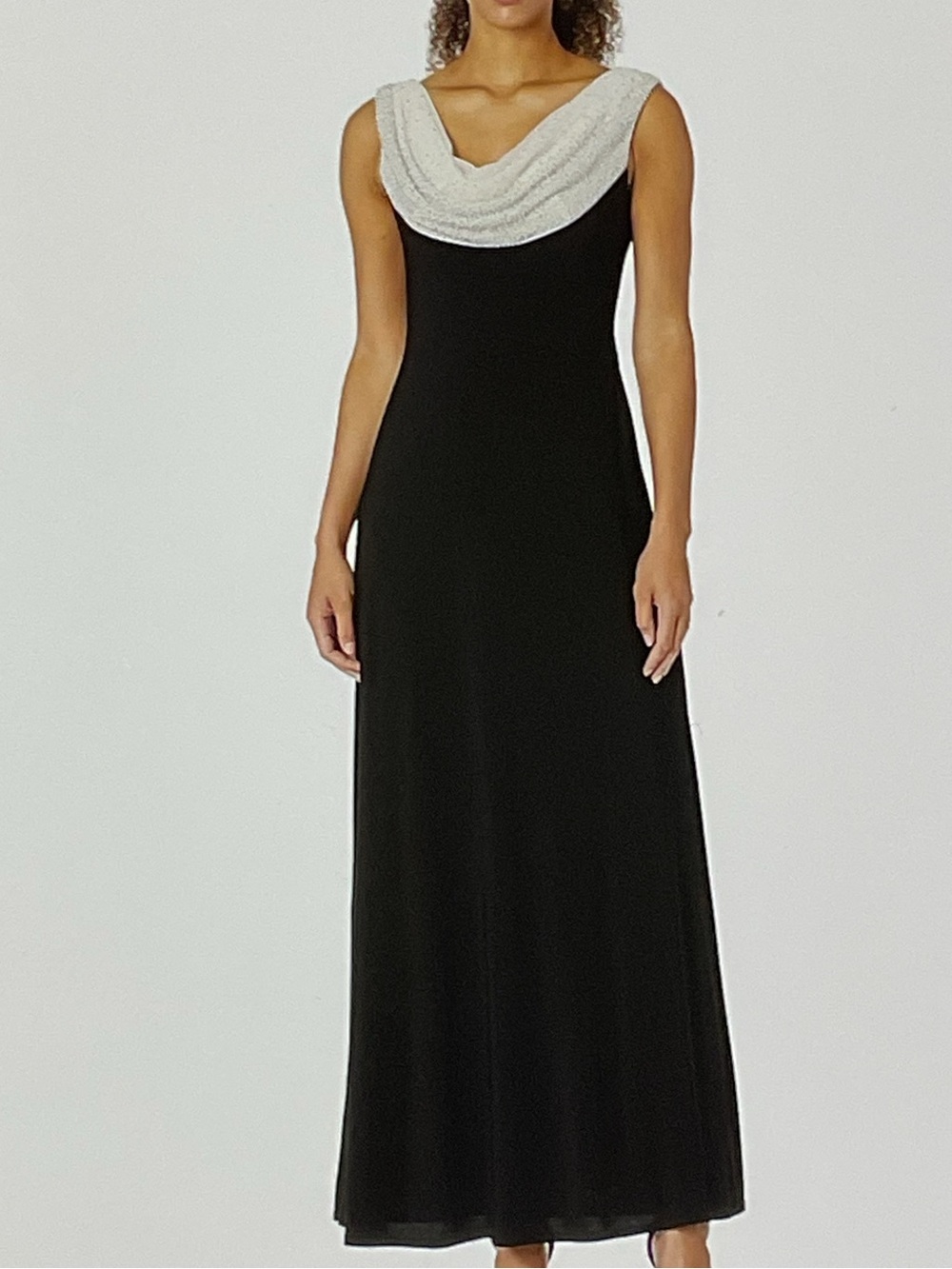 Cachet Beaded Cowl Neck Gown